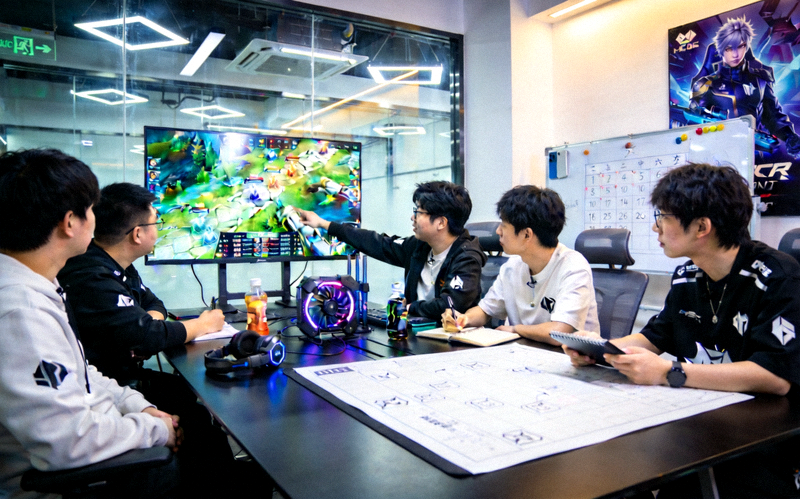 开运电竞团队在现代化办公室中协作讨论赛事内容的场景